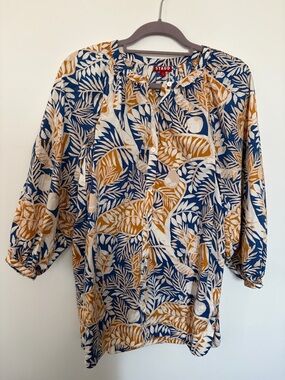 STAUD Land and Sea Tree Demi Tropical Floral Print Tunic Top - Small